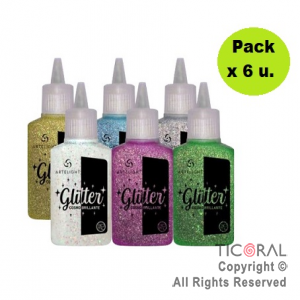 GEL GLITTER GOTERO SURTIDO 30 ML (BLISTER X 6 UNID)